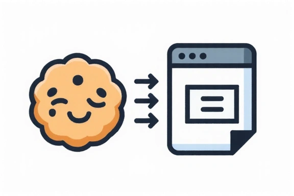 Ilustración de una galleta digital representando una cookie en un navegador web.